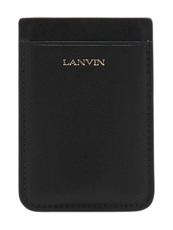 ランバン レディース バッグ レザー Lanvin Magnetic Leather Cardholder Black ブラック