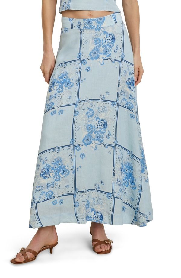 フェイバリット ドーター レディース ボトムスカート リネン マキシ Favorite Daughter There For You Linen Maxi Skirt FLORAL SCARF