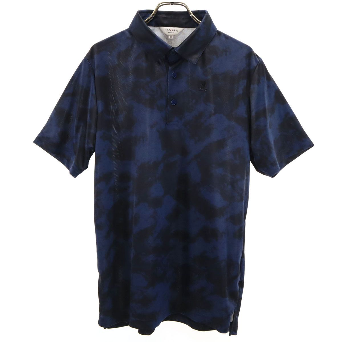 美品 LANVIN SPORT ランバンスポール 総柄 ゴルフ 半袖 ポロシャツ 40