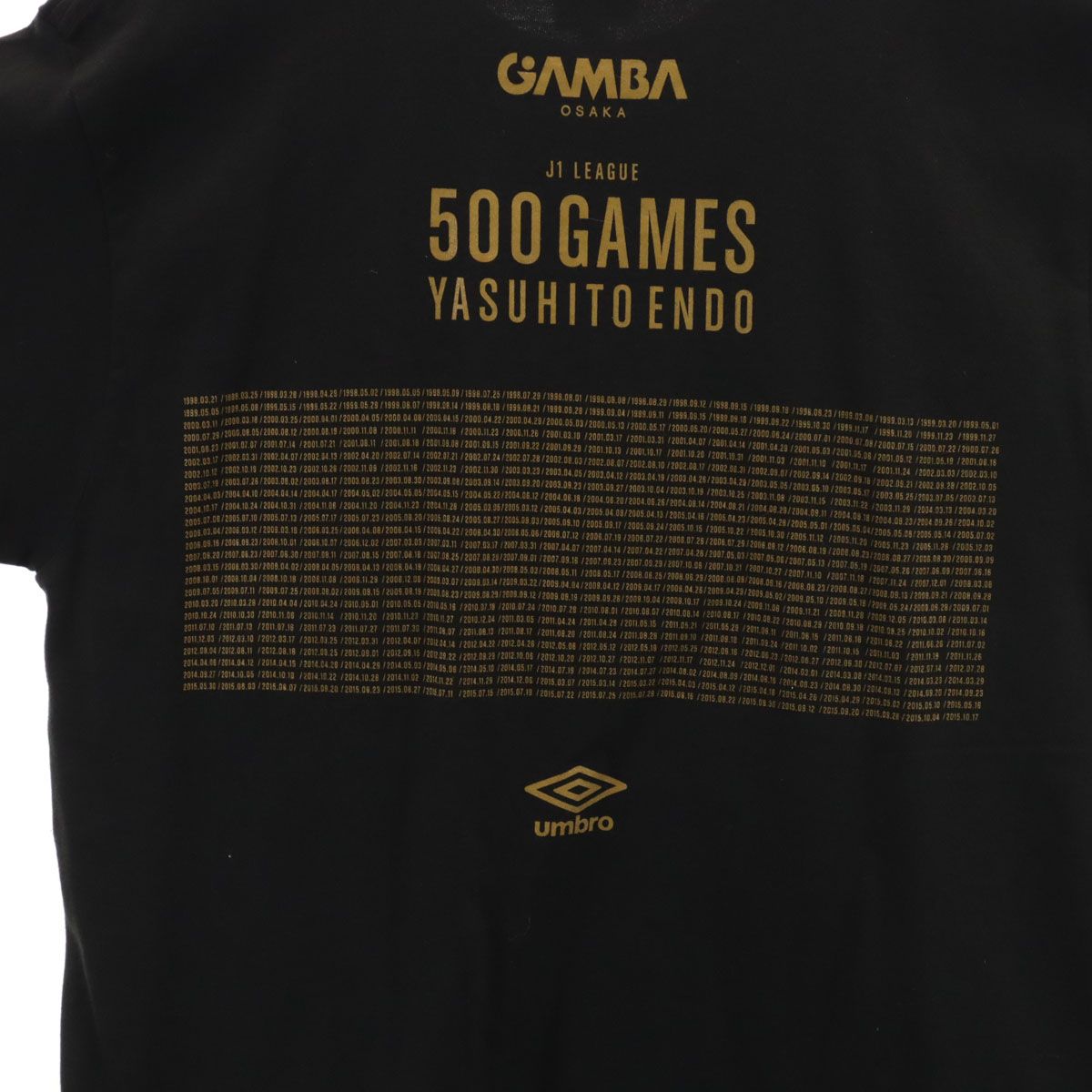 未使用 umbro アンブロ ガンバ大阪 遠藤保仁 500試合出場記念 半袖 T