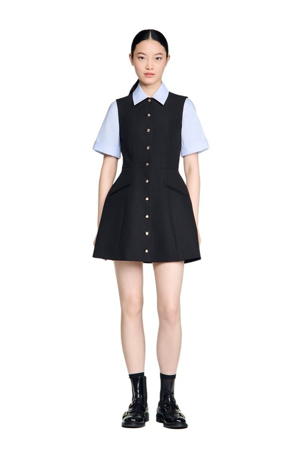 サンドロ レディース トップス ワンピース SANDRO 2in1 short dress