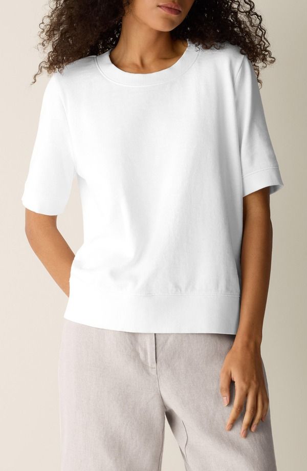 エイリーンフィッシャー レディース アウター パーカー・スウェット パイル シャツ コットン Eileen Fisher Short Sleeve Organicotton Terry Sweatsh