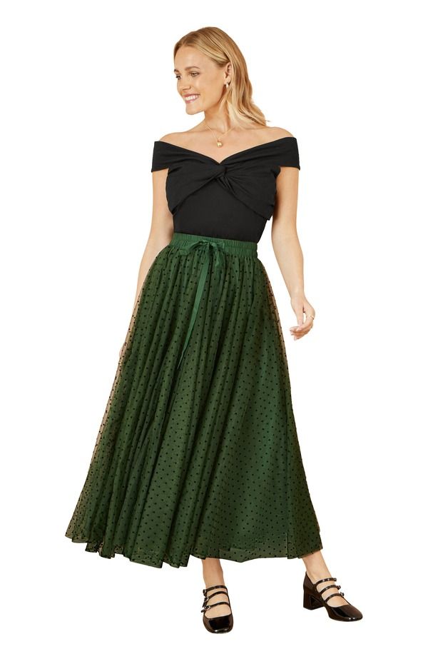 ユミキム レディース ボトムスカート チュール メッシュ Yumi Mesh Tulle Skirt Green グリーン