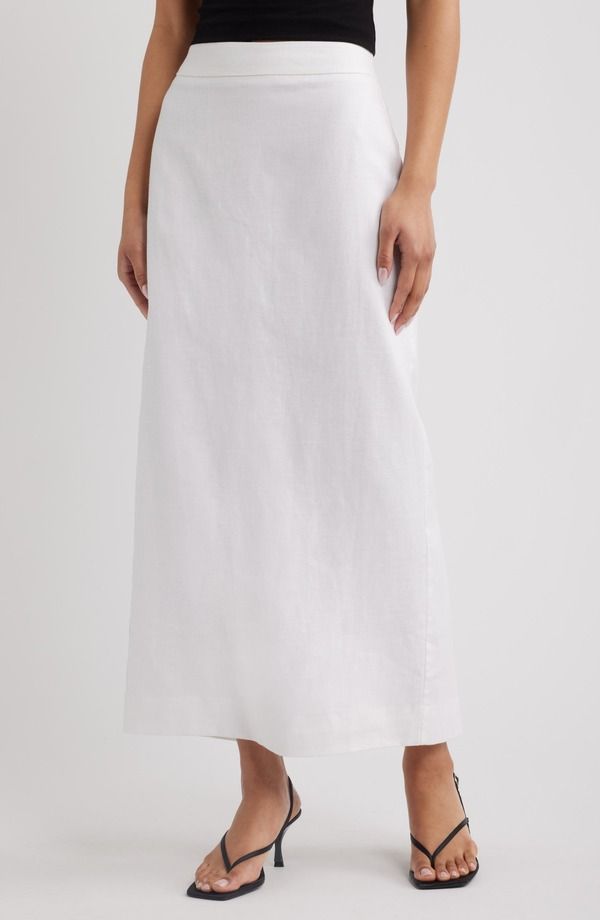 リフォーメーション レディース ボトムスカート リネン マキシ Reformation Lydia Linen Maxi Skirt WHITE ホワイト