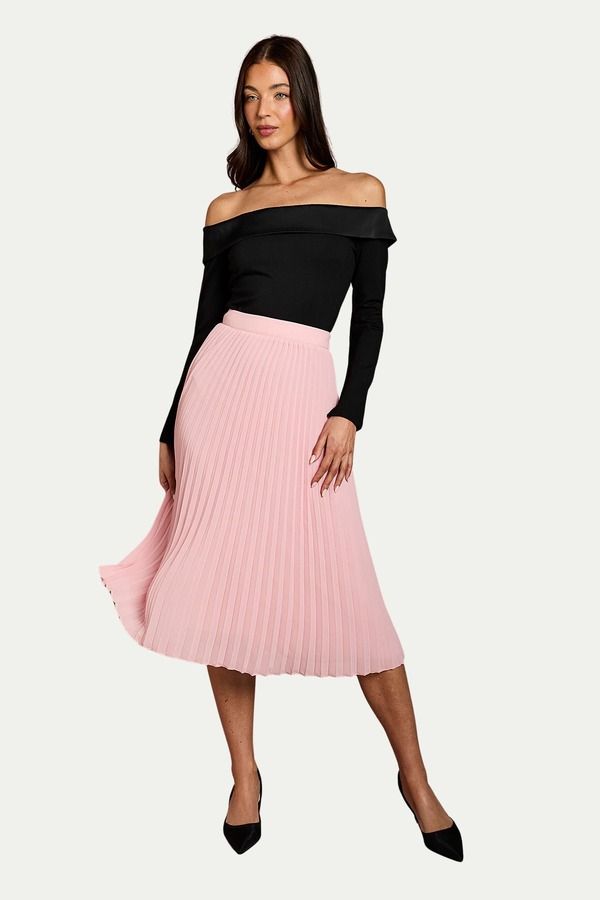 コースト レディース ボトムスカート ジョーゼット プリーツ ミディ Coast Pleated Georgette Midi Skirt Light Pink ピンク