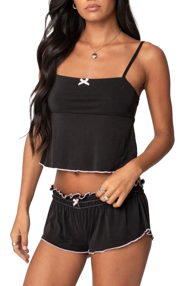 アディクテッド レディース アンダーウェア ナイトウェア EDIKTED Alice Peplum Camisole BLACK ブラック アディクテッド レディース アンダーウェア ナイトウェア EDIKTED Alice Peplum Camisole BLACK ブラック