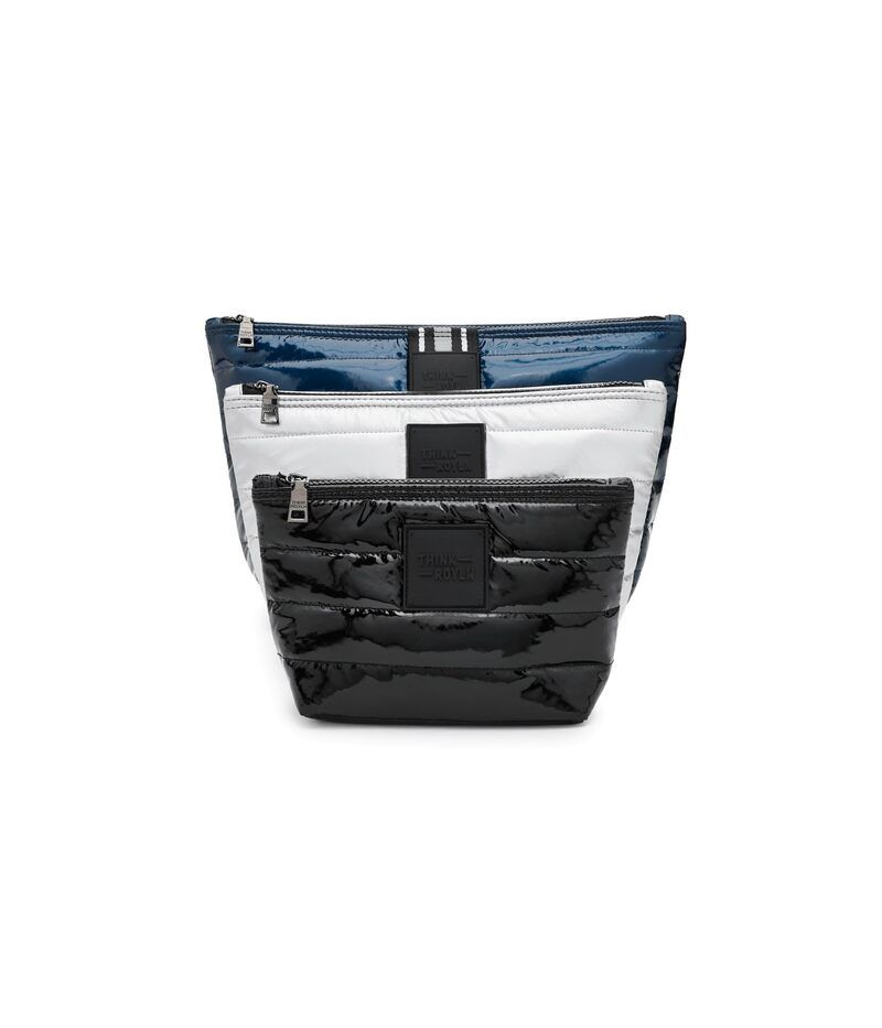 シンクロリン レディース バッグ Think Royln Travel Trio Glossy NavySil ネイビー