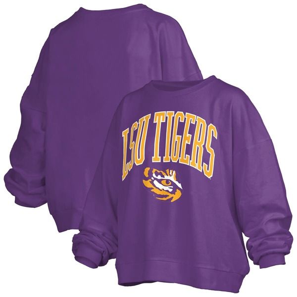 プレスボックス レディース アウター パーカー・スウェット シャツ ロゴ Womens Pressbox Purple LSU Tigers Janise Arch Over Logo Waist L