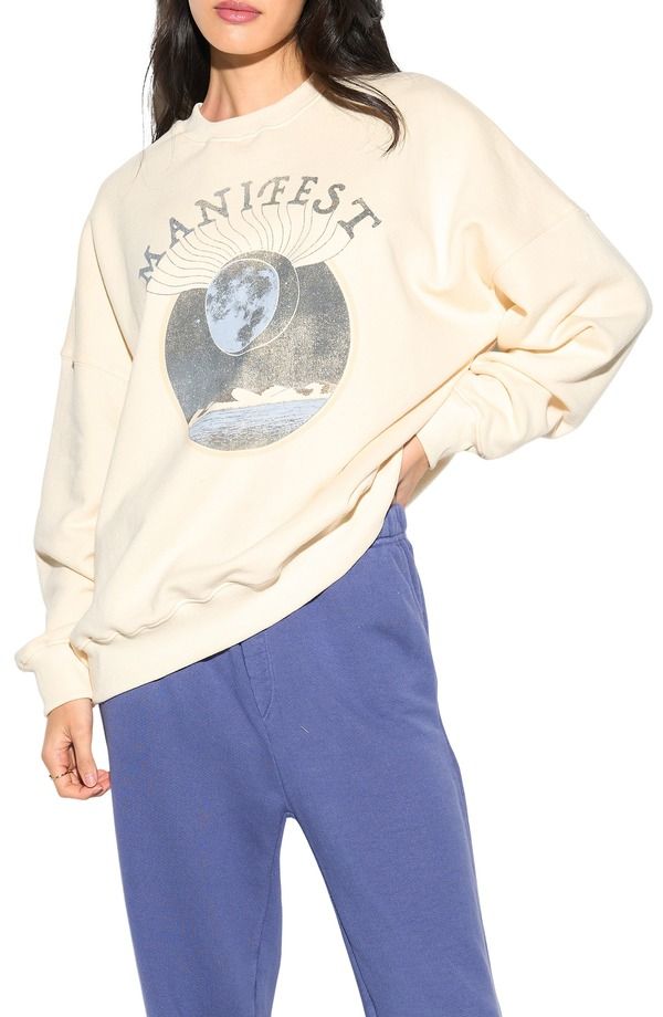 スピリチュアルギャングスタ レディース アウター パーカー・スウェット シャツ コットン グラフィック Spiritual Gangster Moon Dunes Oversize Cotton Gr