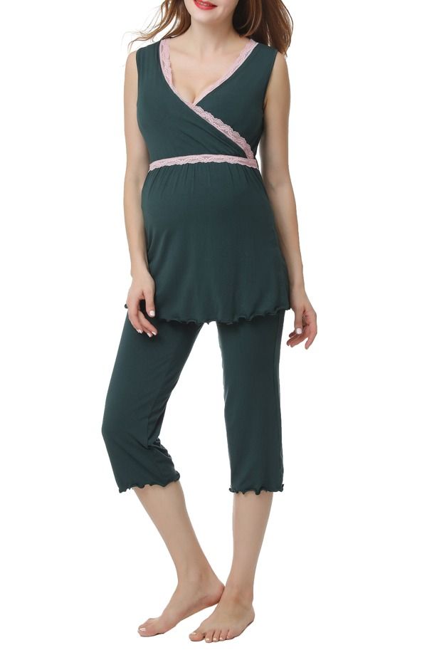 キミアンドカイ レディース アンダーウェア ナイトウェア マタニティ Kimi and Kai Penny MaternityNursing Pajamaset Maternity FOREST GR