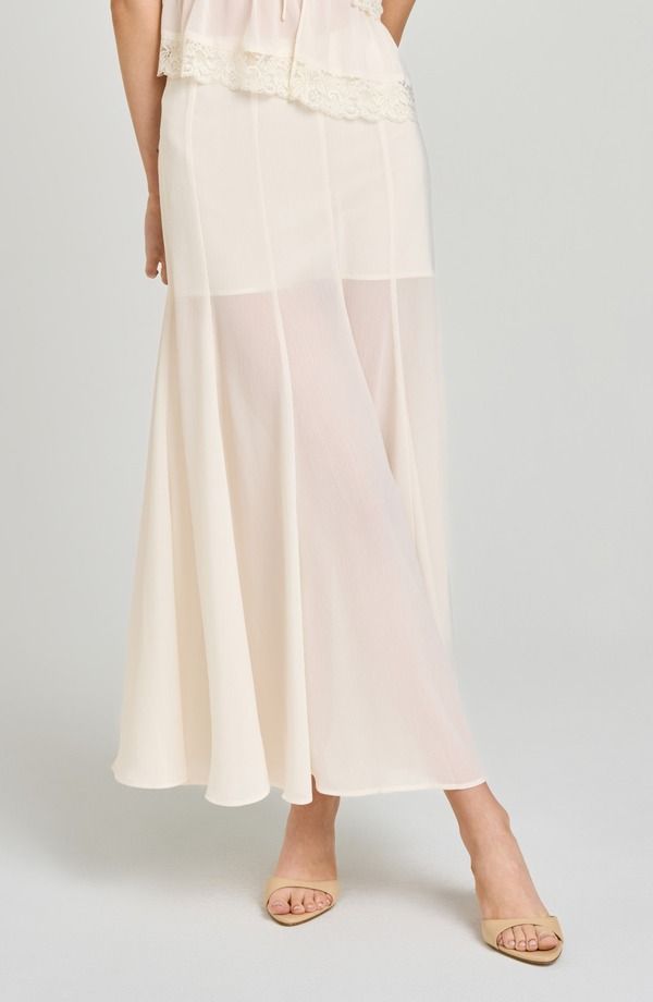 ワイフ レディース ボトムスカート セミシアー WAYF Norah Semisheer Skirt IVORY アイボリー