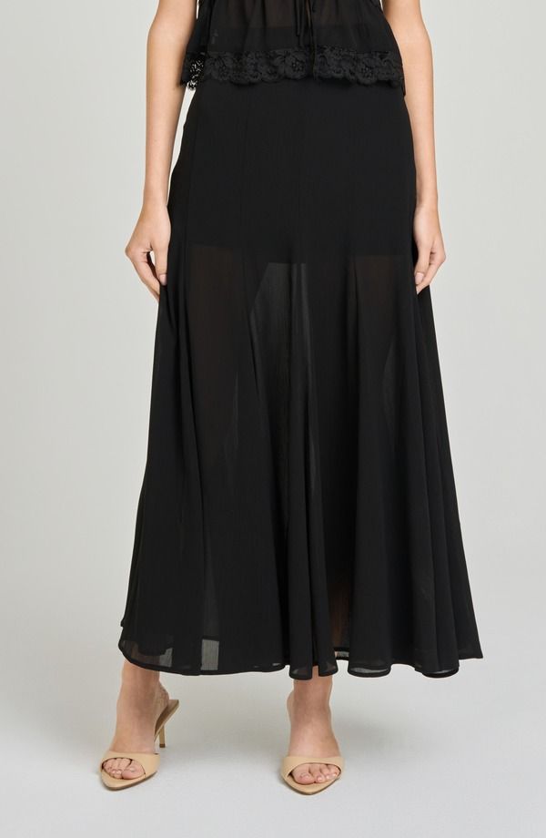 ワイフ レディース ボトムスカート セミシアー WAYF Norah Semisheer Skirt BLACK ブラック