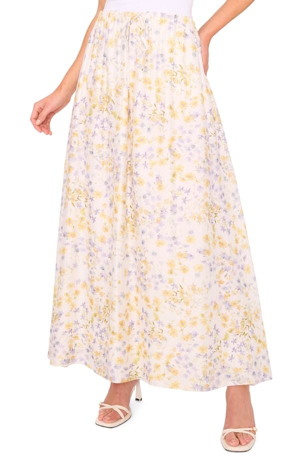 ハロゲン レディース ボトムスカート ドローコードウエスト マキシ Halogen Drawstring Waist Maxi Skirt EGRET