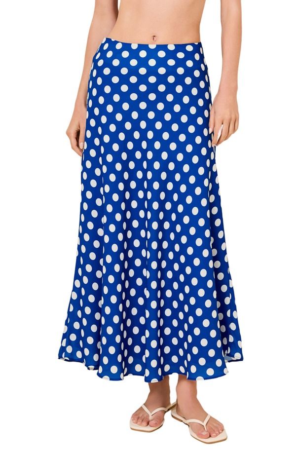 ソリッド アンド ストライプ レディース ボトムスカート マキシ Solid Striped The Selma Dot Maxi Skirt OLYMPIAN BLUE POLKA DOT ブルー