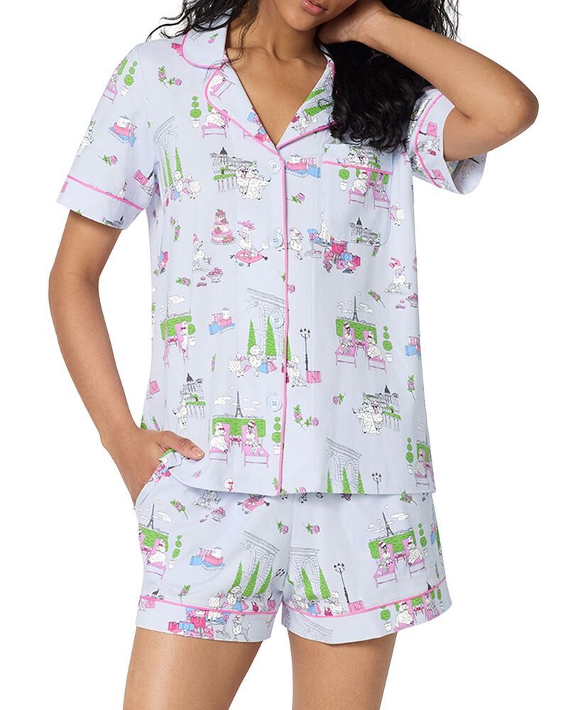 ベッドヘッドパジャマ レディース アウター パーカー・スウェット プリント ニット BedHead Pajamashort Sleeve Boxer Knit Printed Pajama Set E