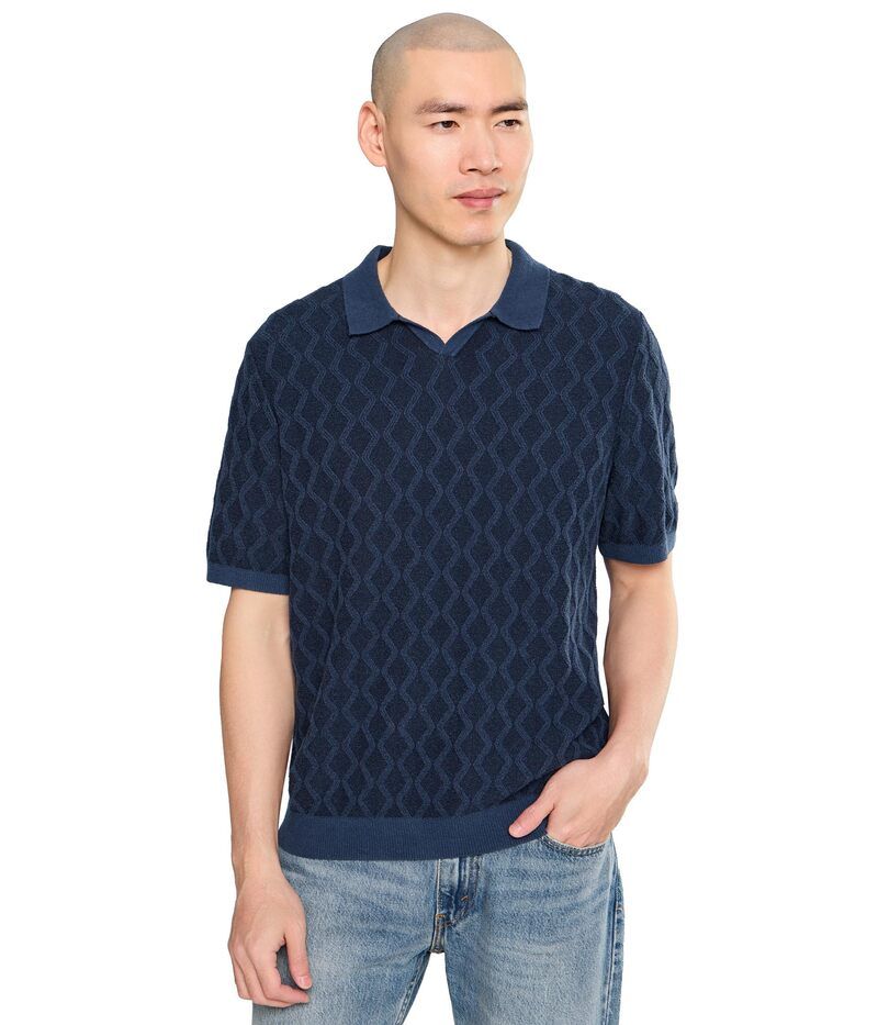 トッミーバハマ メンズ アウター ニット・セーター ポロシャツ Tommy Bahama Ocean Watershort Sleeve Polo Dress Blues