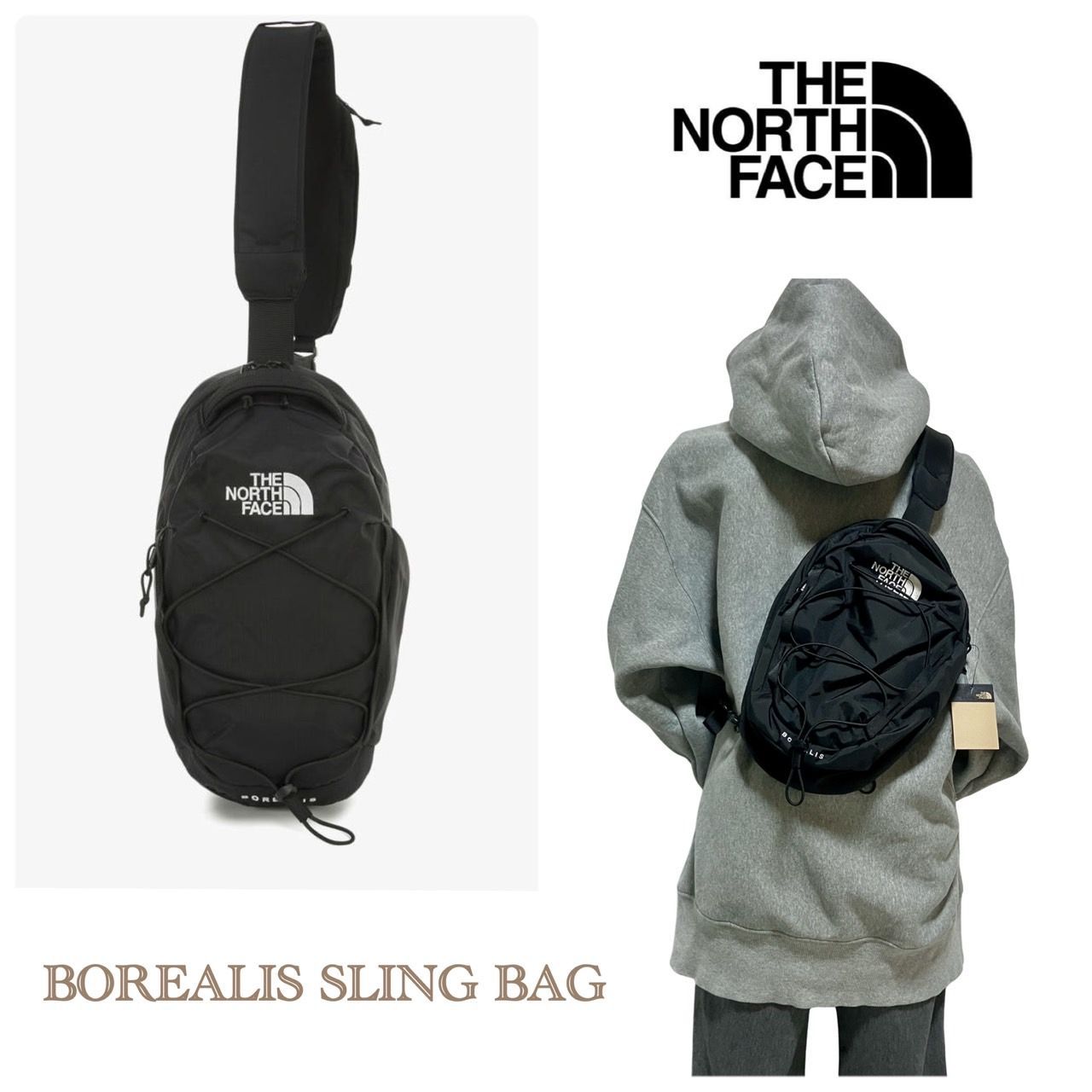 THE NORTH FACE ノースフェイス ボレアリス スリングバッグ ワンウェイバッグ 旅行 レジャー かばん ブラック色 海外限定