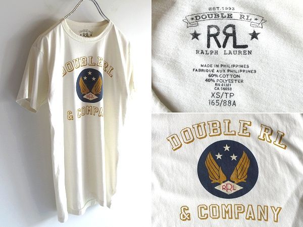 XL 新品 RRL ロゴ Tシャツ ホワイト DOUBLE RL ラルフ 白 ダブルアールエル RRL ラルフローレン DOUBLE RL  RRL