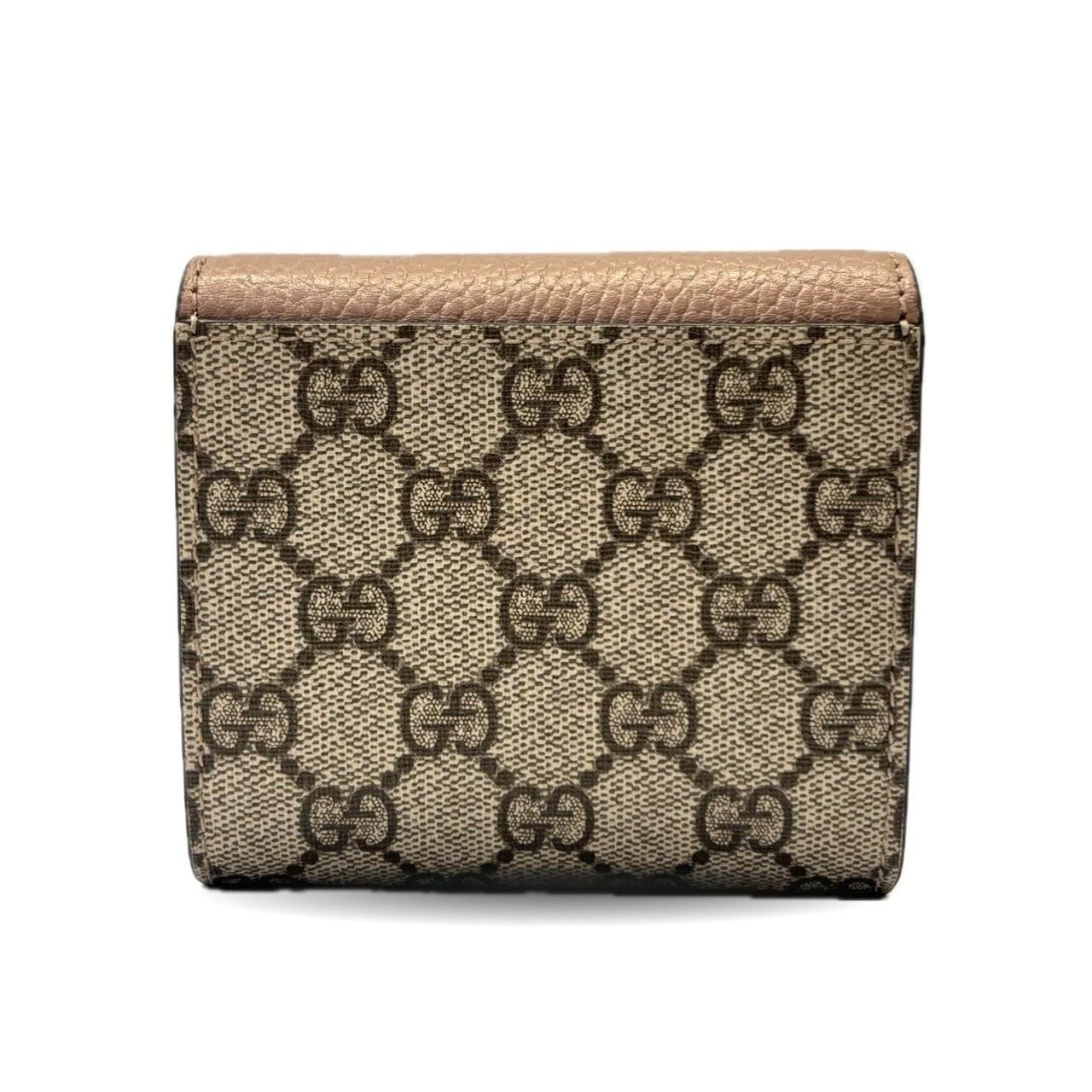グッチ 二つ折り財布 GGマーモント レザー レディース ピンク ベージュ 598587 GUCCI ABランク 中古