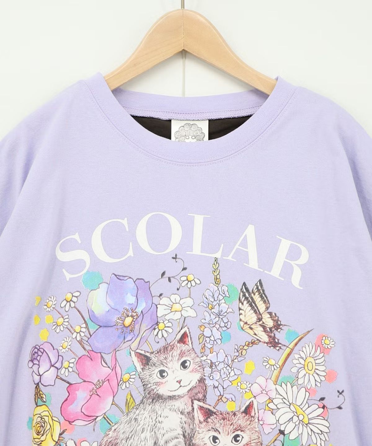 ScoLar（スカラー）161651：花ネコピクニック柄配色Tシャツ - メルカリ