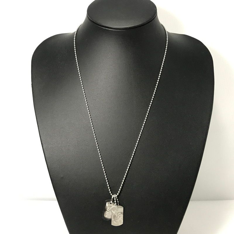 中古品】 DIESEL ディーゼル MINI DOUBLE DOG TAG NECKLACE DX0202040