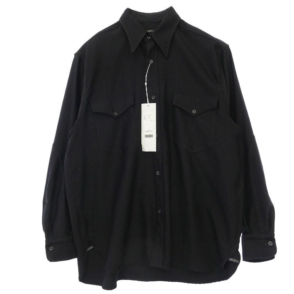 COMOLI コモリ 22AW W03-02013 ウール モール スキン ワーク 長袖 シャツ ダークネイビー系 1【新古品】【未使用】【中古】 COMOLI コモリ 22AW W03-02013 ウール モール スキン ワーク 長袖
