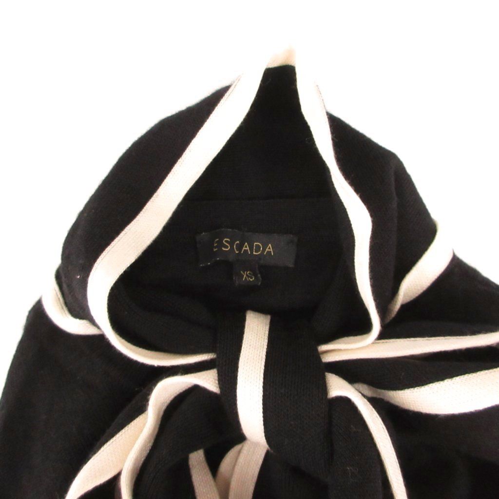 エスカーダ ESCADA ニット セーター 長袖 ウール シルク バイカラー XS
