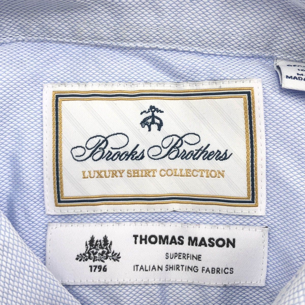 Brooks Brothers ブルックス ブラザーズ THOMAS MASON シャツ  ブルー 16/33 Brooks Brothers ブルックス ブラザーズ THOMAS MASON シャツ ブルー