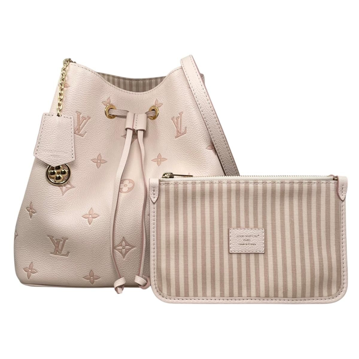 ☆ルイヴィトン ハンドバッグ ショルダーバッグ ネオノエMM M14401 モノグラム アンプラント ベージュ ピンク LOUIS VUITTON