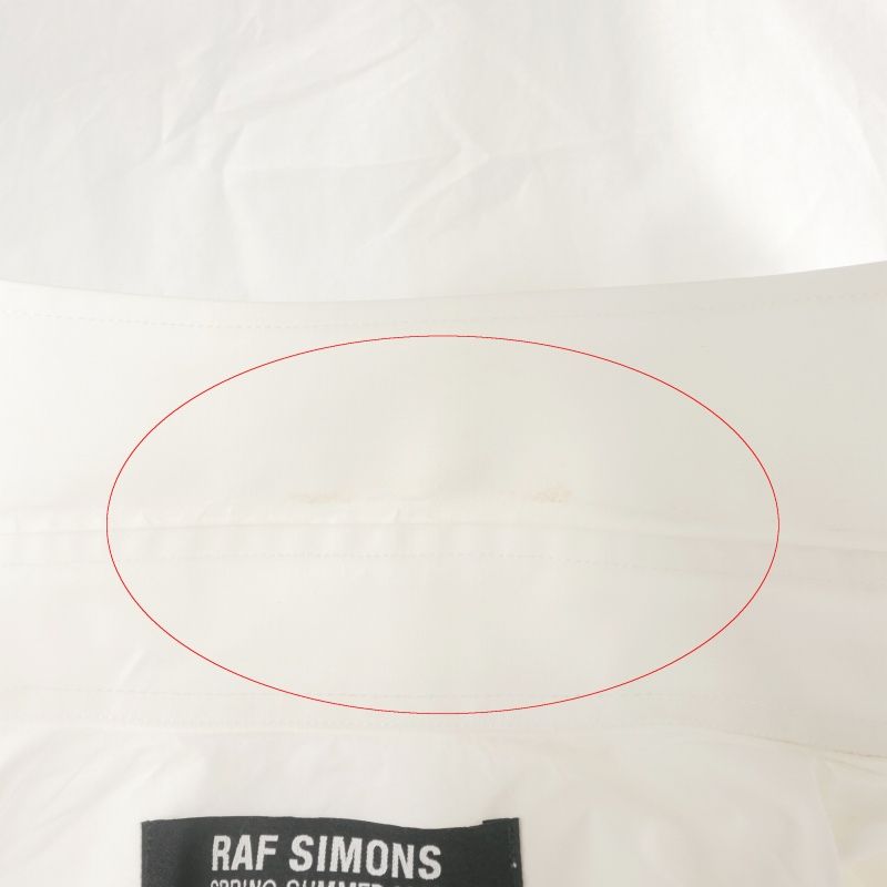 ラフシモンズ RAF SIMONS 22SS カフス ロゴ刺繍 ロングスリーブシャツ