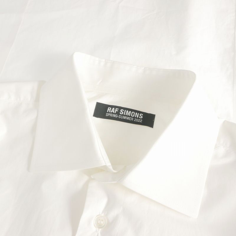 ラフシモンズ RAF SIMONS 22SS カフス ロゴ刺繍 ロングスリーブシャツ
