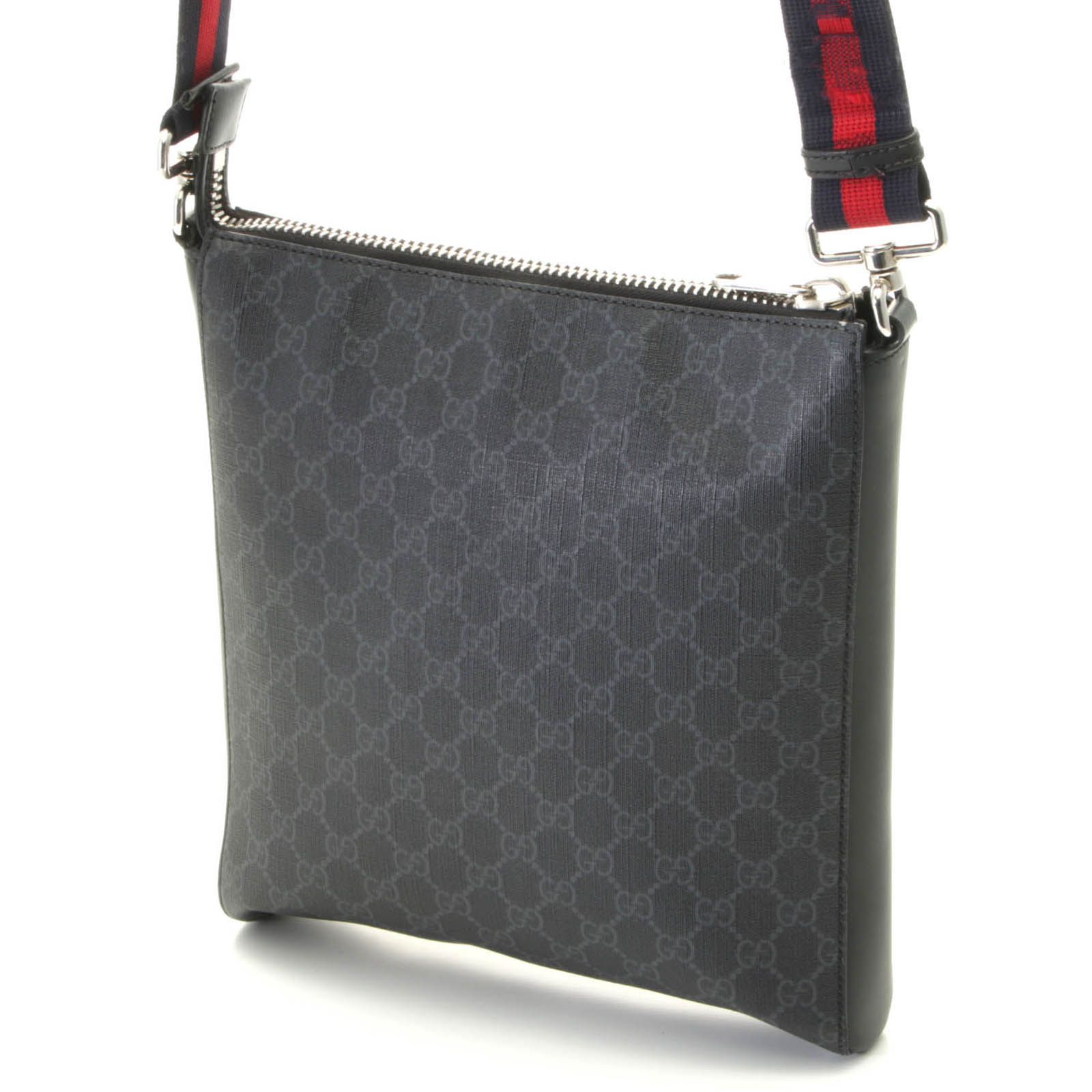 GUCCI グッチ GGスプリーム ショルダーバッグ ブラック PVC/レザー