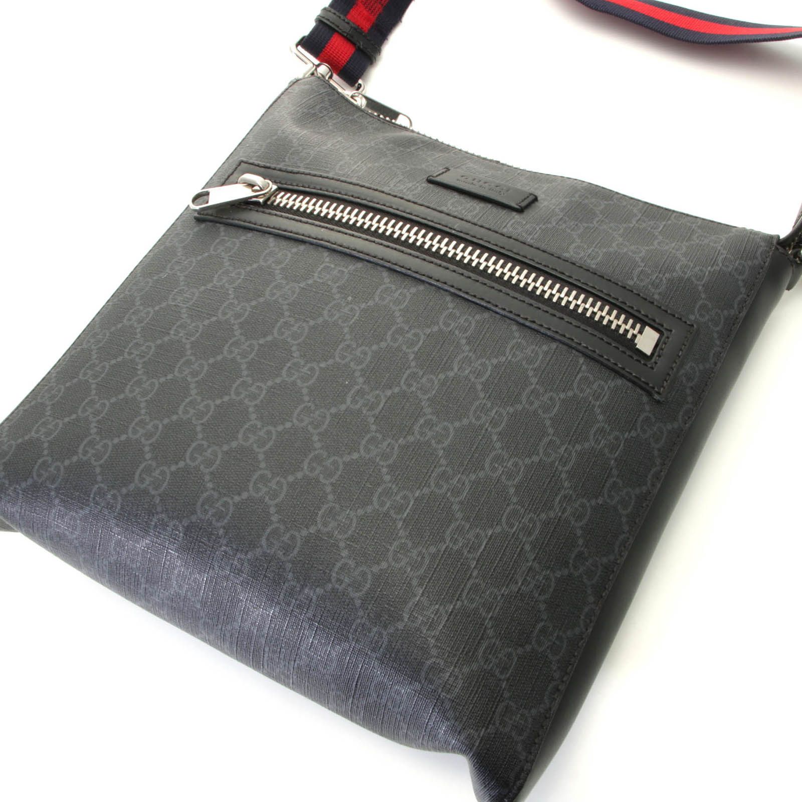 GUCCI グッチ GGスプリーム ショルダーバッグ ブラック PVC/レザー