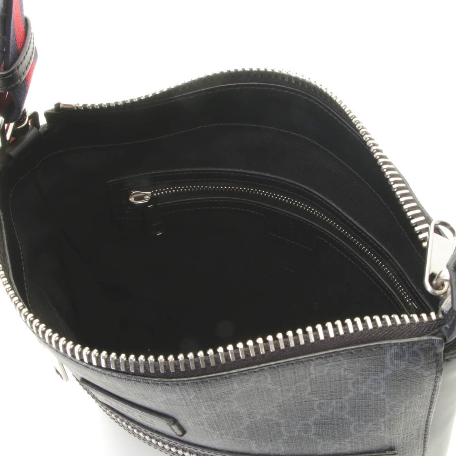 GUCCI グッチ GGスプリーム ショルダーバッグ ブラック PVC/レザー