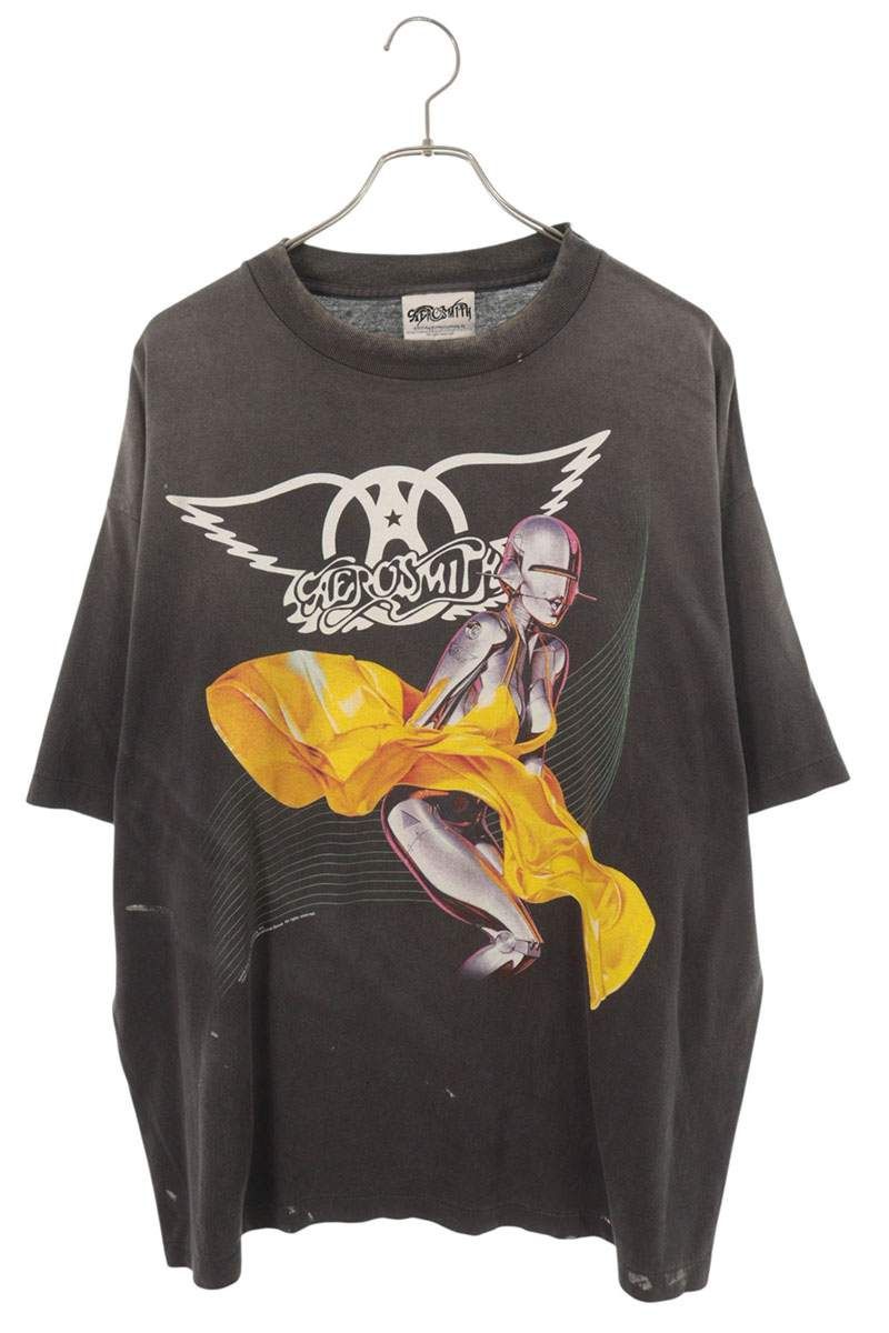 セントマイケル  26SS  SM-MK8-0000-C25 AEROSMITHプリントヴィンテージ加工Tシャツ メンズ XL