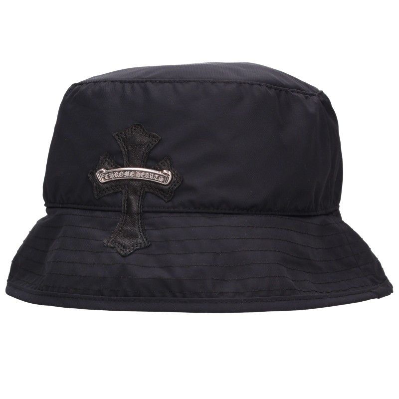 クロムハーツ HAT U CHUM FBRC クロスパッチ付きナイロンバケットハット メンズ L