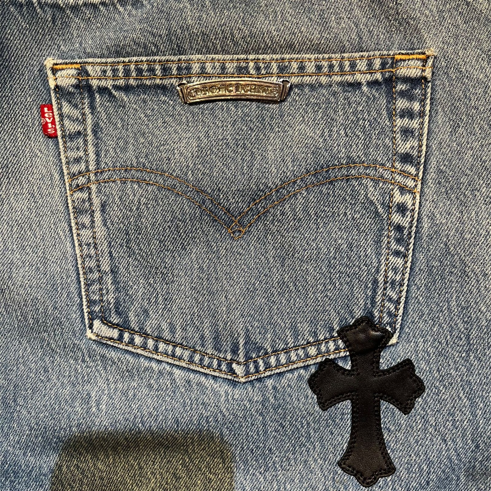 クロムハーツ デニムパンツ リーバイス501 クロスパッチ インディゴ