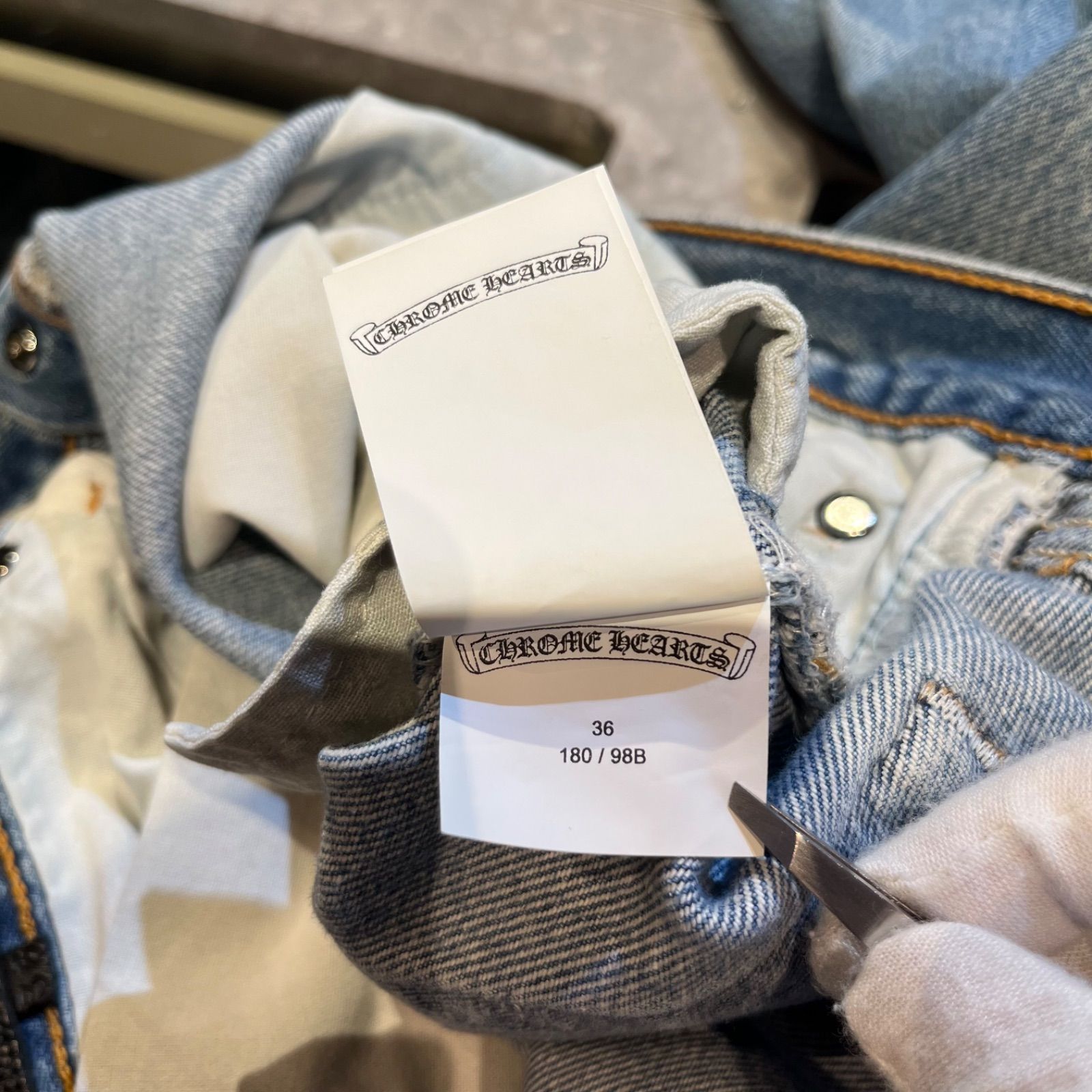 クロムハーツ デニムパンツ リーバイス501 クロスパッチ インディゴ