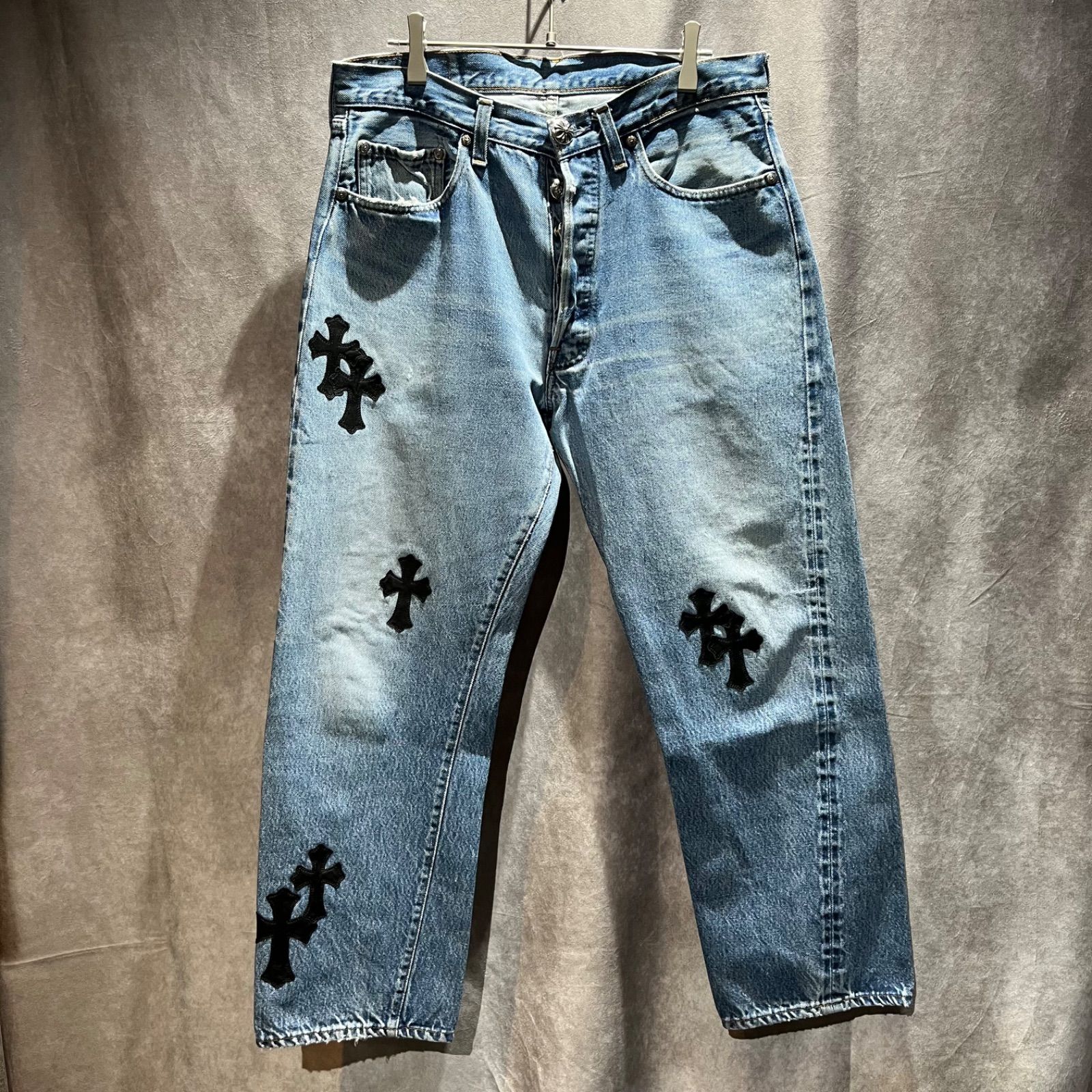 クロムハーツ リーバイス デニムパンツ 501 クロスパッチ アイスブルー