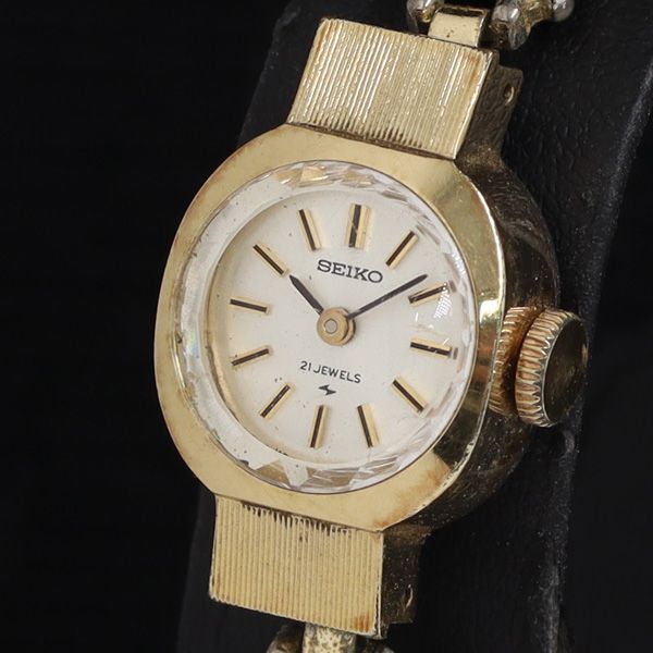 Working Seiko 11-0340 Hand-wound Silver Dial 21 Stone Ladies Watch KRH 2000000 NSK