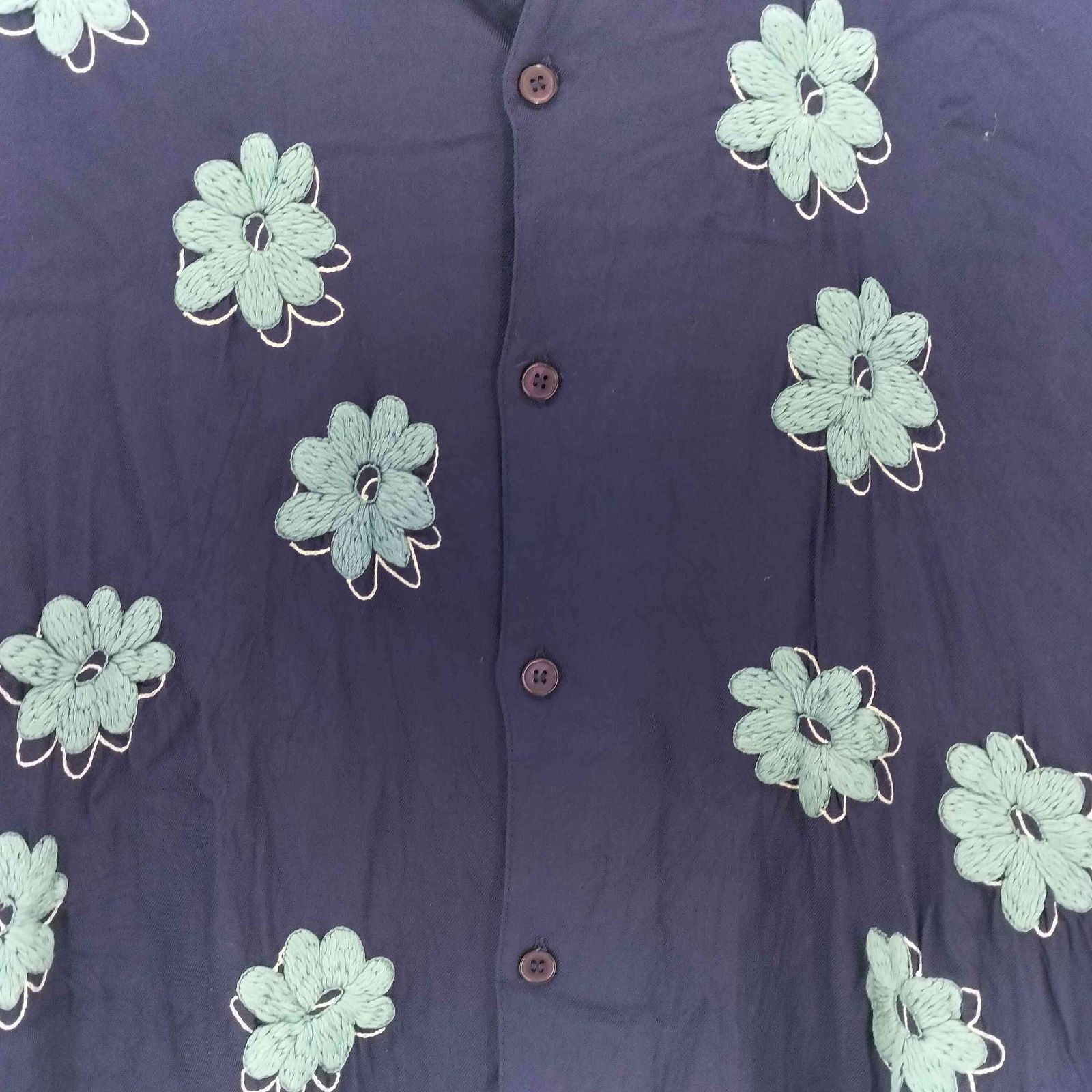 ノーマティーディー NOMA t.d. Floral Hand Embroidery Shirt 刺繍