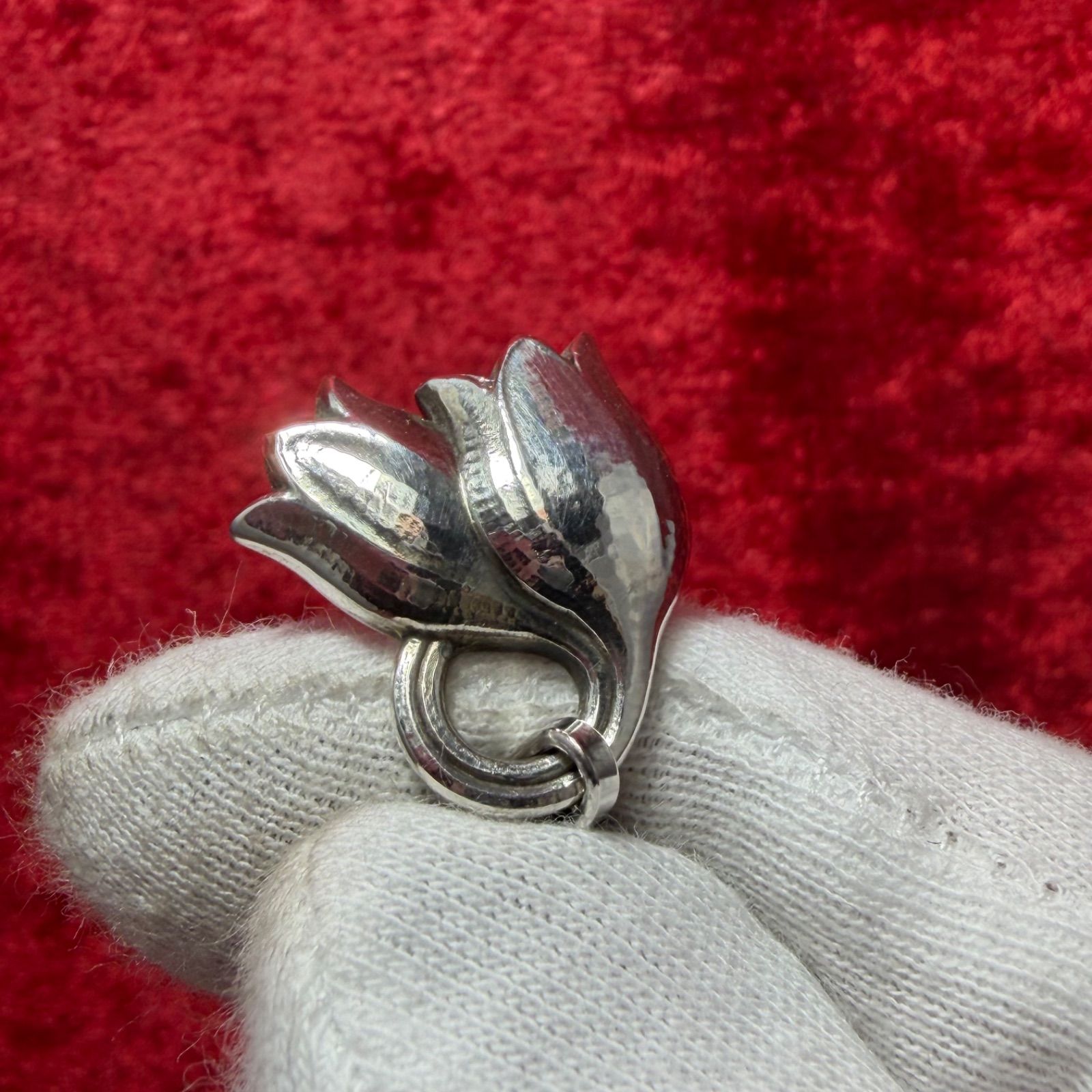 美品 ネックレス ツインフラワー ジョージジェンセン/GEORG JENSEN