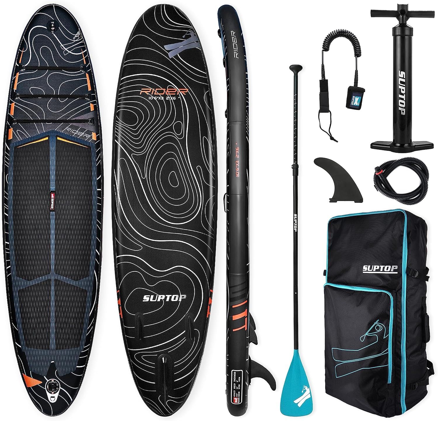 SEAPLUS スタンドアップパドルボード インフレータブル超軽量 サーフボード 初心者に優しい 海と湖に適用 釣り セット - パドル、ポンプ、安全リーシュ、バックパック付き 320x81x15cm 19,271円
