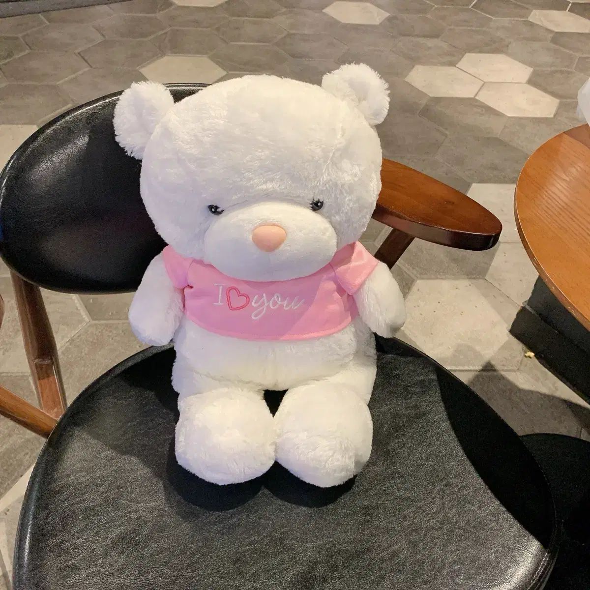 ぬいぐるみ クマのぬいぐるみ アイラブユー Tシャツ ピンク カラー クマのぬいぐるみ クラシック
