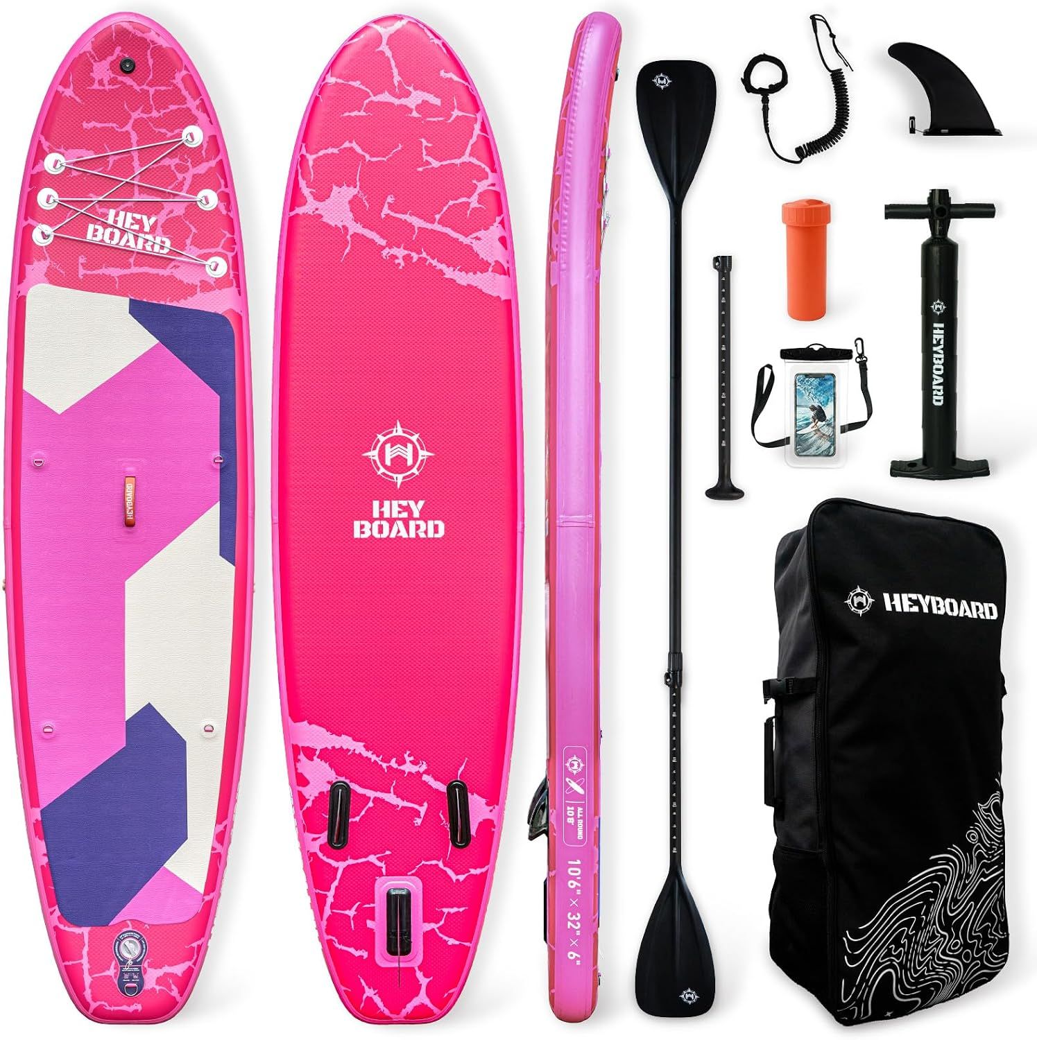 HeyBoard supボード スタンドアップパドルボード インフレータブル パドルボード 安定性 滑り止め 初心者 SUPセット 320cm(長さ)×81cm(幅)×15cm(厚さ) Dリング付き