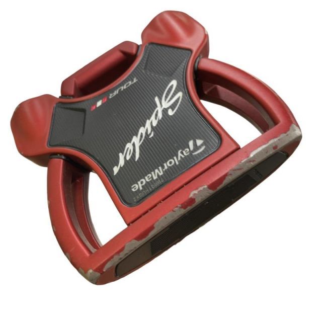 【中古】 テーラーメイド Spider Tour RED(サイトライン) センターシャフト 33インチ パター PT スチール (フレックスその他) メンズ 男性用 右利き 右用 Dランク ゴルフクラブ