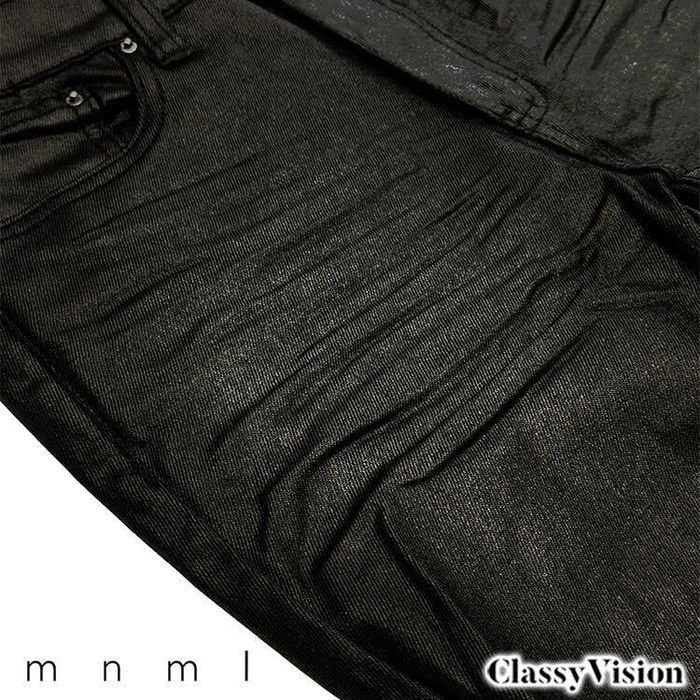 26SS】mnml X598 ワックスコーティングストレッチスタックデニムパンツ