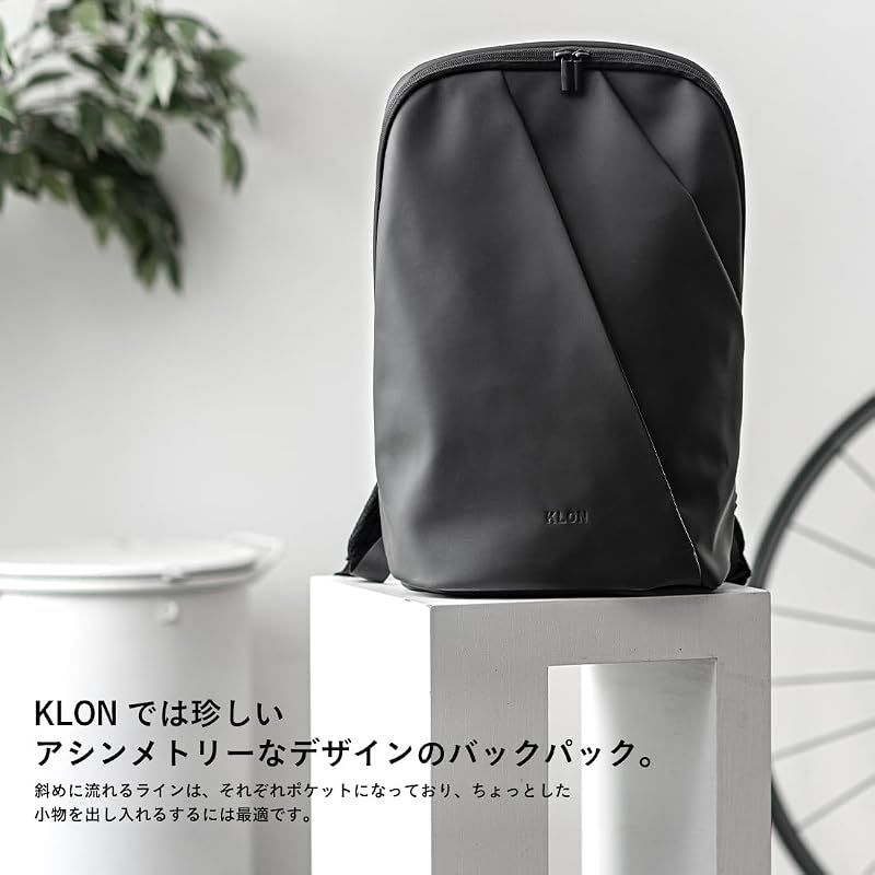 【新品】 [KLON] リュック ビジネスリュック 防水 薄型 メンズ レディース ユニセックス 通勤 オフィスコーデ 軽量 バックパック 黒 シンプル MATTE COATED RUCK SACK-WAV BLACK 0