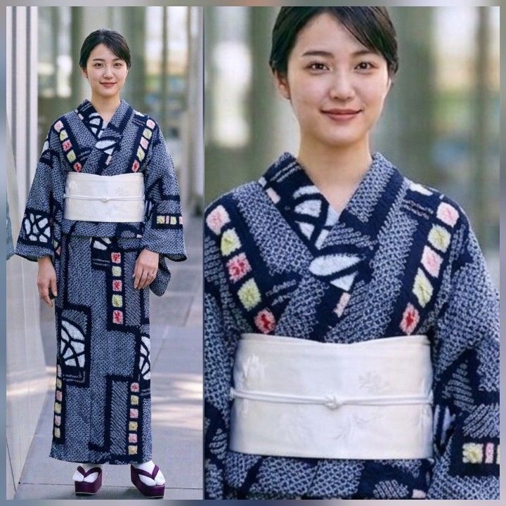有松鳴海絞り】伝統工芸 絞り浴衣 手縫い 居敷当て付 藍染風 リメイク