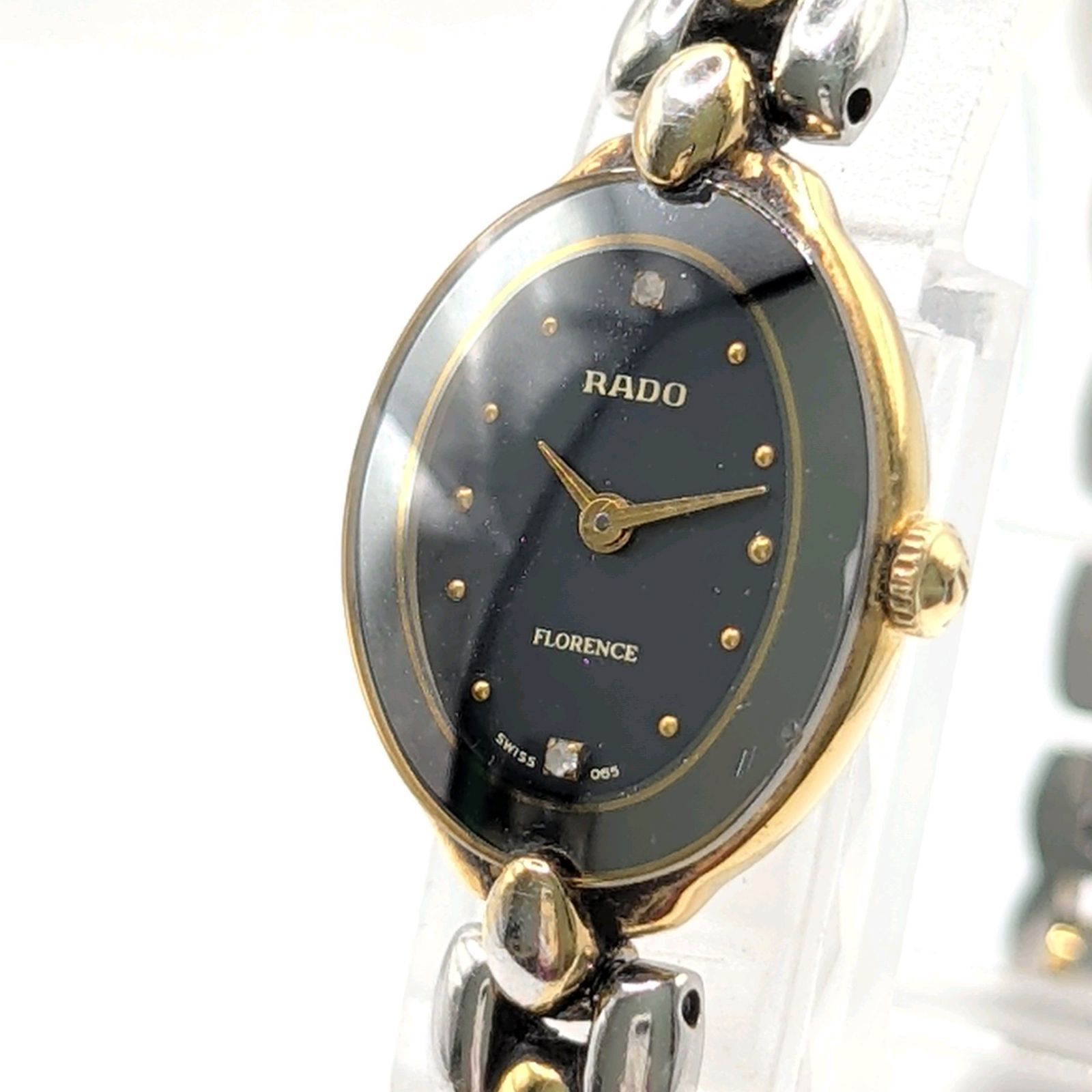 RADO Florence 153.3650.2 Watch Quartz Ladies Gold Black Dial Combi Y2K 00S ラドー フローレンス 時計 クオーツ レディース ゴールド シルバー コンビ ラウンド 黒文字盤 稼働品 20,160円